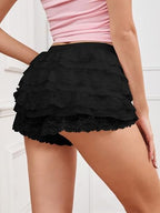 Women Y2K Lace Multi-Layered Bloomers, Lolita Ruffle Shorts, Sexy Short Pumpkin Pants, Elastic Waist Sweet Pettipants
