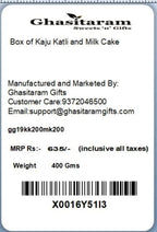 Ghasitaram Gifts Rakhi Gifts for Brothers Rakhi Sweets - Box of Kaju Katli and Milk Cake with Pearl Beads Rakhi