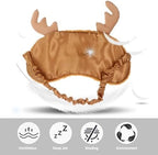 Baluue Plush Sleep Mask Christmas Elk Cartoon Blindfold Soft 3D Nose Cute Eye Cover for Sleeping Travel Relaxation