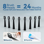 7AM2M Sonic Electric Toothbrush for Adults and Kids- High Power Rechargeable Toothbrushes with 8 Brush Heads,5 Adjustable Modes, Built-in 2-Minute Smart Timer,4 Hours Fast Charge for 30 Days(Black)