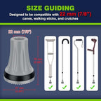 supregear Crutch Tips, 7/8 inch Heavy Duty Rubber Replacement for Crutches, Anti-slip Thickened Feet Cap Walking Cane Tips, Safety Durable Accessories for Seniors Elderly (Set of 2)