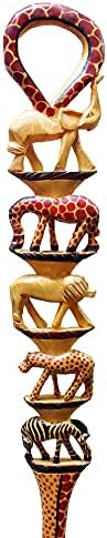 African Wood Decorative Walking Stick (Hand Made in Kenya)