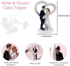 Wedding Cake Topper Bride and Groom Figurine Elegant Resin Cake Decoration for Weddings Engagements Anniversaries