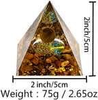 Natural Mineral Crystal Pyramid Energy Healing Meditation Aid Feng Shui Protection Home Decor Versatile Gift Option(2inch Pyramid Tiger Eye)