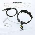 U94 PTT Adapter,U94 PTT Adapter Hands Free Push to Talk Military Adapter Cable Button Walkie Talkie Headset Connector Cable with Throat Mic Earpiece for Alan for Midland Radio