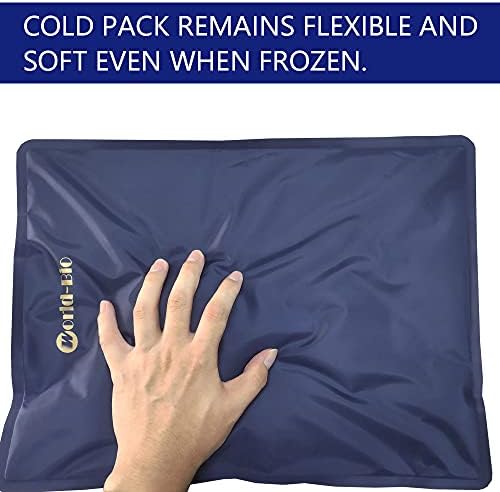Large Gel Ice Pack 2 pack for Injuries Reusable, Flexible Hot Cold Therapy Pad for Hip, Back, Knee, Leg, Soothing Pain from Bruises & Sprains, Muscle Aches, Relief for Surgery, Back Pain 11.5" x 15.4"