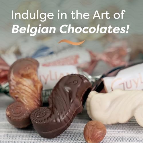 GuyLian Belgian Chocolate Seashells, Temptations Easter Egg Special Edition, 4.44 oz, 12 pc Easter Candy Gift Box, Milk, White & Dark Chocolate for Baskets & Spring Celebrations