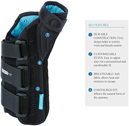 Ossur Form Fit Thumb Spica Arthritis Gamekeeper’s Thumb Tendonitis Support - Contoured Breathable Material (Right, Small)
