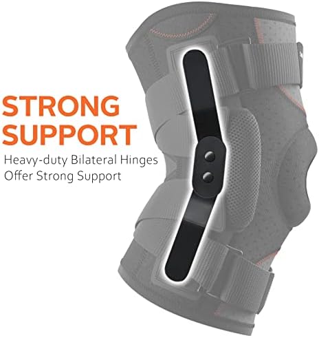 Hinged Knee Brace for Knee Pain, Meniscus Tear Knee Support with Side Stabilizers for Men and Women Patella Knee Brace for Arthritis Pain Running Working Out Black (Large)