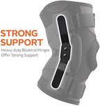 Hinged Knee Brace for Knee Pain, Meniscus Tear Knee Support with Side Stabilizers for Men and Women Patella Knee Brace for Arthritis Pain Running Working Out Black (Large)
