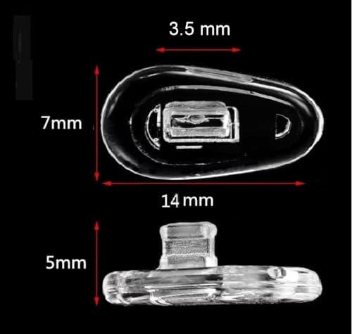 4 5 8 10 Pairs Soft Eyeglasses Nose Pads Push in No Screw Silicone Comfort Air Chamber Cushion Anti Slip Flexible Nose Pieces for Sunglasses Replacement Part Multi Selection... (8 Pairs Clear)