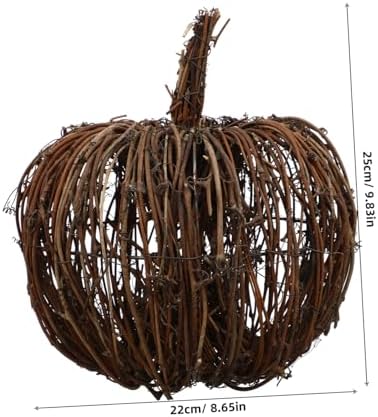 Cabilock 1pc Rattan Pumpkin Decoration for Halloween Home Party Creative Desktop Adornment for Festive Decor - Material for Themed Layouts