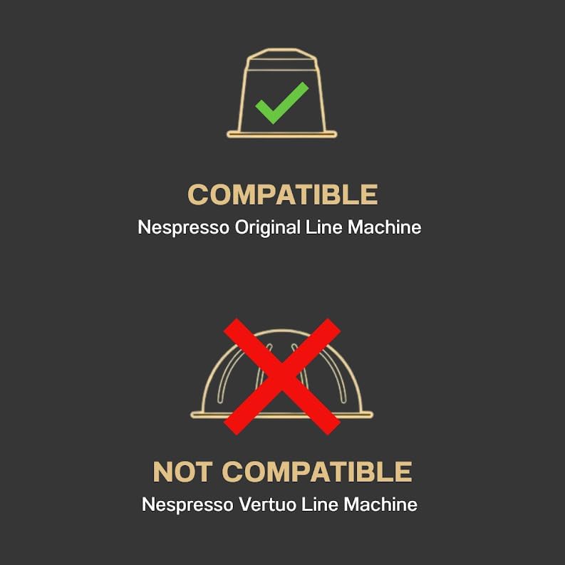 Strong Espresso Variety Pack for Nespresso | 100 Bold Aluminum Pods| 5 Intense Italian Flavors | 100% Nespresso Compatible Pods