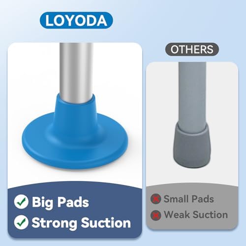 Toilet Safety Rails with Big Non-Slip Foot Pads, Adjustable Width & Height Toilet Safety Frame, 350 LBS, Toilet Handles for Elderly and Disabled
