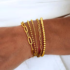 Waterproof Gold Chain Bracelet For Women Non Tarnish,14K Gold Plated Link Dainty Bracelets Stake Layered Bracelet Set Hypoallergen Gold Jewelry