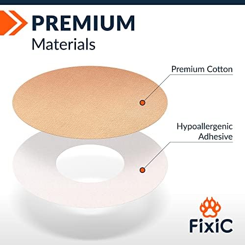 Fixic Freestyle Adhesive Patch 25 PCS – Good for Libre 1, 2, 3 & Plus – Enlite – Guardian – NO Glue in The Center of The Patch – Pre-Cut Back Paper – Long Fixation for Your Sensor! (Tan)