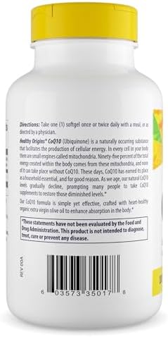 Healthy Origins CoQ10 100 mg, 150 Softgels - Natural Trans-Isomer Ubiquinone, Yeast Fermented High Bioavailability Coenzyme Q10 Supports Heart Health & Cellular Energy - Antioxidant Supplement
