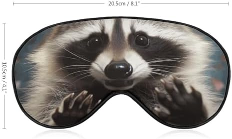 Cute Funny Raccoon Sleep Mask Sleeping Mask Elastic Blackout Sleeping Eye Mask for Full Night's Sleep Travel and Nap