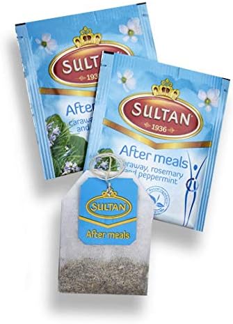 SULTAN TEA After Meals, Moroccan Green Tea with Caraway, Rosemary & Peppermint Herbal Green Teas (Single Pack - 20 Tea Bags)