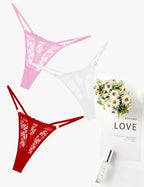 Thongs for Women G String Sexy Lace No Show Underwear Low Rise T-Back Breathable Panties
