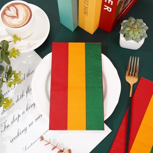 Whaline 80Pcs Black History Month Guest Paper Napkin Kwanzaa Disposable Napkin African American Freedom Dinner Hand Towel Napkins for Juneteenth Party Table Bathroom Decor