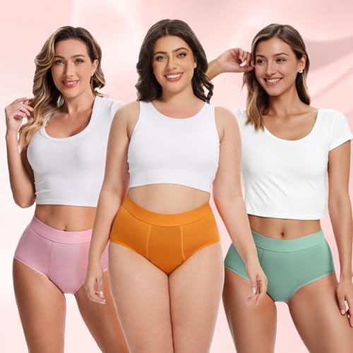 ToVii Leak Proof Period Underwear for Women Heavy Flow Washable Plus Size Period Panties Washable Incontinence Underwear