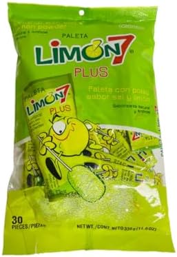 Limon 7 Paleta Plus Lollipop with Salt and Lemon Powder (30 pieces/11.6oz)