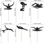 Ephlyn 24Pcs Swim Cupcake Toppers Swimming Team Diving Cupcake Picks Swimming Cake Decorations for Summer Beach Pool Party Birthday Baby Shower Supplies Black