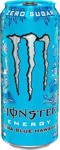 Monster Energy Ultra Blue Hawaiian, Sugar Free Energy Drink, 16 Ounce | Pack of 15