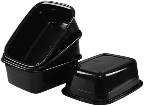 Rosebloom 14 Quart Rectangle Plastic Washing Basins, Plastic Dish Pans, Black, 4 Packs