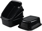 Rosebloom 14 Quart Rectangle Plastic Washing Basins, Plastic Dish Pans, Black, 4 Packs