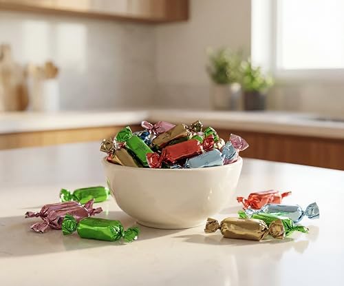Assorted Toffee Candy - 2 lbs of Fresh Delicious Assorted Individually Wrapped 5 Flavors Smooth Creamy Toffee