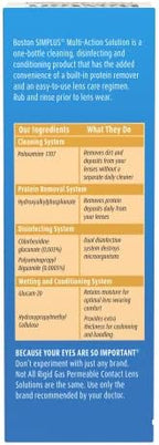 Boston Simplus Contact Lens Solution, for Gas Permeable Contact Lenses, 3.5 Fl Oz (Pack of 2)