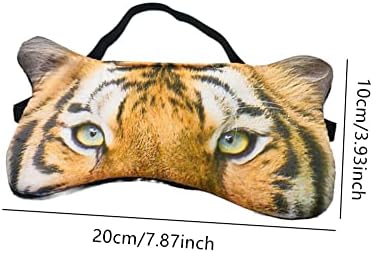 3D Cute Animal Funny Sleep Eye Mask for Men Women, Soft Plush Tiger Blindfold Sleeping Mask for Plane Travel Yoga Office Snap Nap Eye Cover Eyeshade