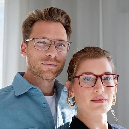 OPULIZE INK Reading Glasses - Value 2 Pack - Large Rectangular Frame - Spring Hinges - Scratch Resistant - Transparent Grey Black Arm - Mens Womens +2.00