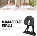 Fockety Massage Table Face Cradle, U Shape Universal Adjustable Height Massage Face Cradle with Hand Rest, PU Leather Folding Massage Table Headrest Pillow for Massage Tables Headrest