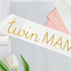 Magnusson's Garden Twin Mama Sash, Mommy of Twins Sash, Gifts for Mom-to-Be, Baby Shower Decor, Gender Reveal Decorations, Pregnancy Announcement Party Supplies