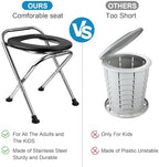 Portable Toilet for Camping, Portable Toilet Seat, Portable Toilet Travel, Stainless Steel Portable Toilet, Foldable Portable Toilet for Camping/Car