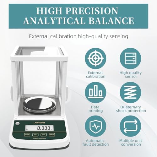 Digital Analytical Balance(Dual Display) High Precise 1mg 200g Lab Scale External Calibration for Laboratory Pharmacy Chemical Plant Jewelry Store,200g/0.001g