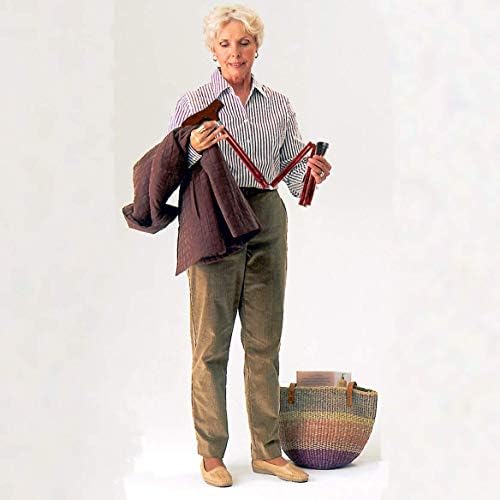 Carex Folding Adjustable Handle Cane with Walnut Handle - Foldable Walking Cane for Women and Men - Adjustable Height (33" - 37"), Anti-Slip Rubber Tip