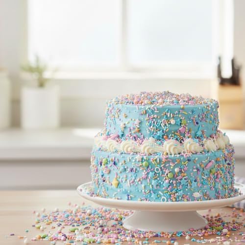 Moon & Stars Sprinkle Mix White, Blue, Yellow, Pink, Purple, Green, Orange 4.4 oz, Sprinkles For Cake Decorating, Baking, Ice Cream & More, The Hampton Candy Company
