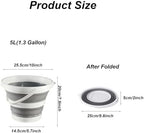Collapsible Bucket 1.3 Gallon 5L Water Bucket for Cleaning Foldable Portable Plastic Mop Bucket with Handles Indoor Household Outdoor Car Wash Camping Fishing