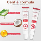 Facial Hair Removal Cream for Women, Gentle Plant Formula for Sensitive Skin with Soothing Aloe Gel, 3 Min Painless Flawless Depilatory Cream Removes Hair from Chin, Upper Lip and Sideburns
