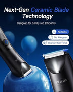 Manscape Trimmer for Men - No Nicks Electric Razor-Shaver for Balls/Pubic/Groin/Legs/Chest Hair Removal w/Light & Ceramic Blade, IPX7 Waterproof Full Body Hair Groomer USB-C Charging, Gifts for men