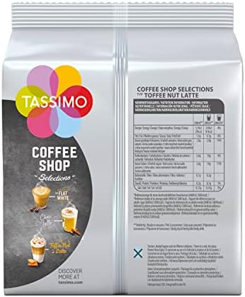 Tassimo Coffee Shop Selections Toffee Nut Latte Coffee Pods X8 (Pack of 5, Total 40 Drinks)