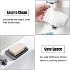 Self Draining Soap Dishes, 3 Pcs Silicone Waterfall Drainer Soap Holder for Bathroom, Extend Soap Life Keep Dry Clean & Easy Cleaning (Black, White, Gray)