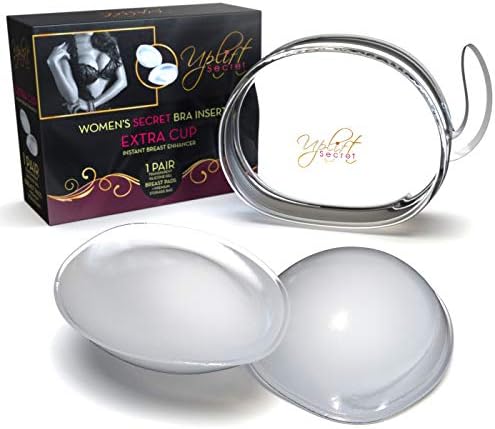 Uplift Secret Silicone Bra Inserts - Clear Gel Push Up Breast Pads - Bra Padding Bust Enhancer