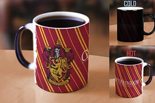 Morphing Mugs Harry Potter – Gryffindor - Hogwarts House Crest - One 11 oz Color Changing Heat Sensitive Ceramic Mug – Image Revealed When HOT Liquid Is Added! MMUG593
