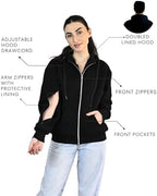 Inspired Comforts Dialysis Port Access Unisex Hoodie with Two Way Arm Access Zip
