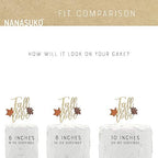 Cake Topper - Fall in love - Double Sided gold glitter with fall colors leaves - Premium quality Made in USA